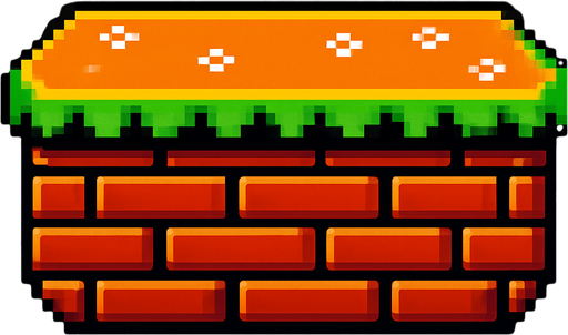 Mario platformu.
In-Game asset.  2d.  High contrast