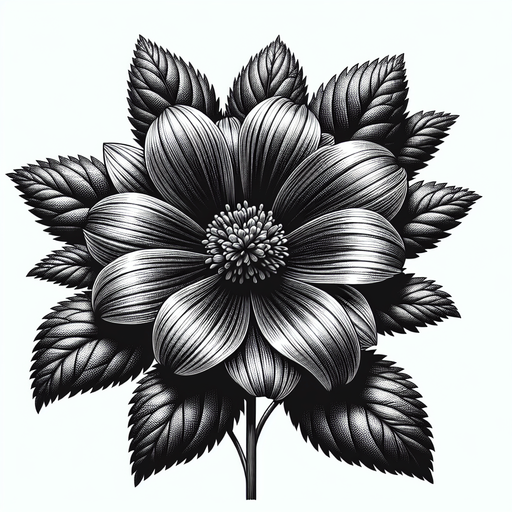 Create a flower.
Single Game Texture.  In-Game asset.  2d.  Blank background.  High contrast.  No shadows