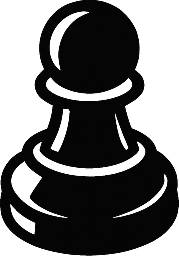 Chess pawn View from above.
In-Game asset.  2d.  High contrast.  No shadows