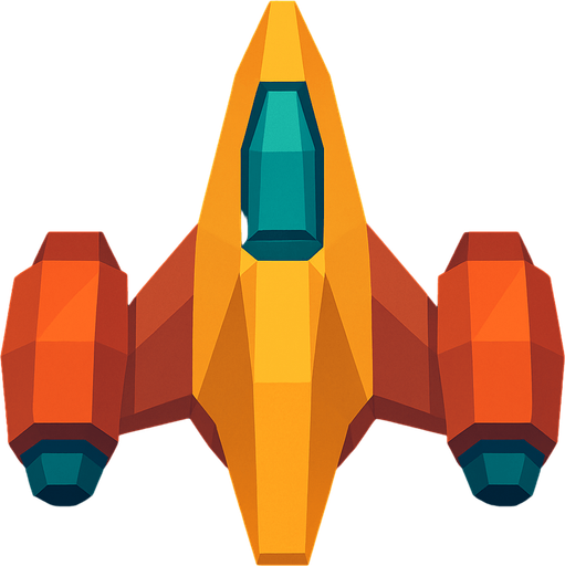 give me a low polly spaceship.
In-Game asset.  2d.  High contrast.  No shadows