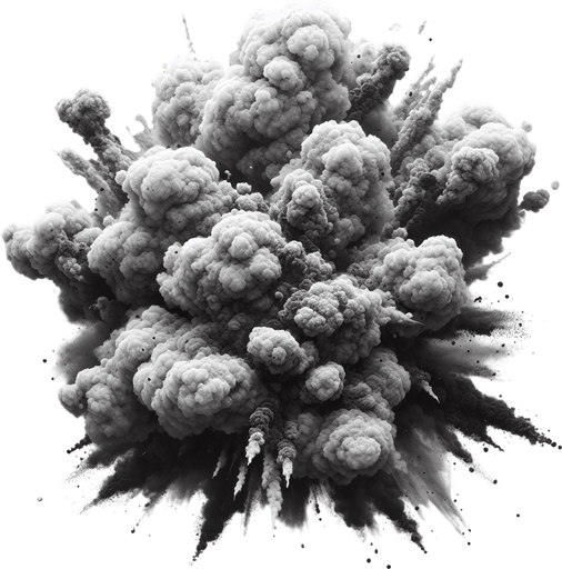 explosion smoke
Single Game Texture. In-Game asset. 2d. Blank background. High contrast. No shadows.