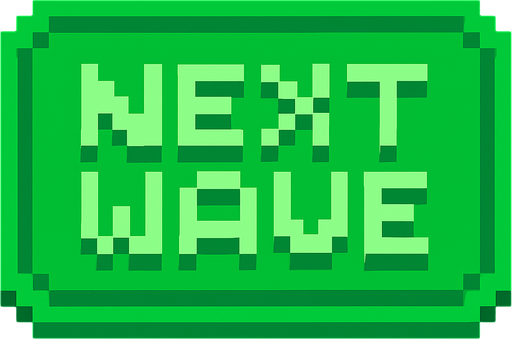 botón con el texto 'next wave' pixel art. que tenga el color verde
In-Game asset.  2d.  High contrast.  No shadows