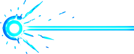 Láser azul.
In-Game asset.  2d.  High contrast.  No shadows