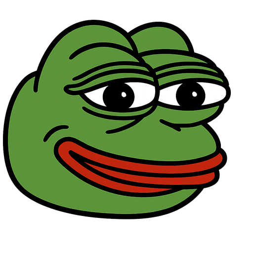 make very well known frog memes. single character. no writing. just head grinning.
In-Game asset.  2d.  High contrast.  No shadows