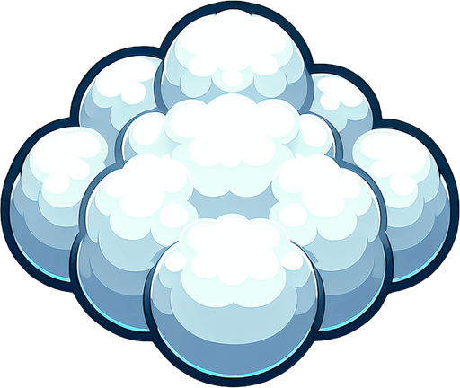 One single Fluffy cloud viewed from the top.
Single Game Sprite.  No background. No shadow