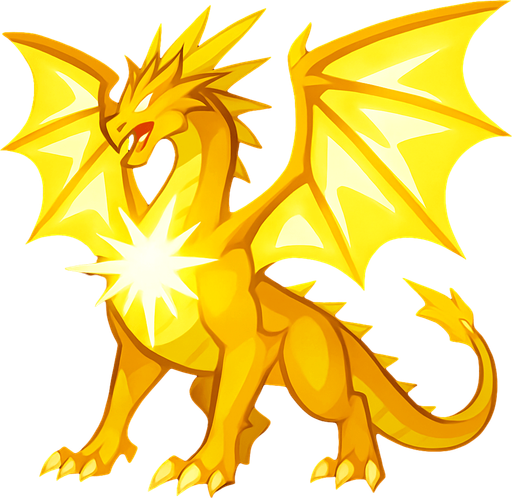 Dragon de la lumière.
In-Game asset.  2d.  High contrast.  No shadows