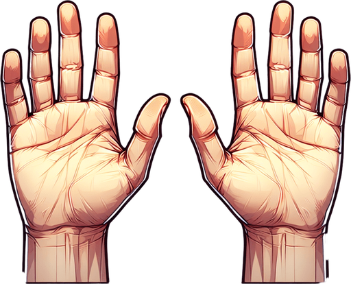 two white palms facing forward no background.
Single Game Texture. In-Game asset. 2d. Blank background. High contrast. No shadows. HD Color