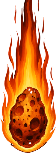 realistic vertical meteor.
In-Game asset.  2d.  High contrast.  No shadows