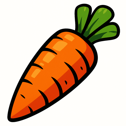 carrot.
In-Game asset.  2d.  High contrast.  No shadows