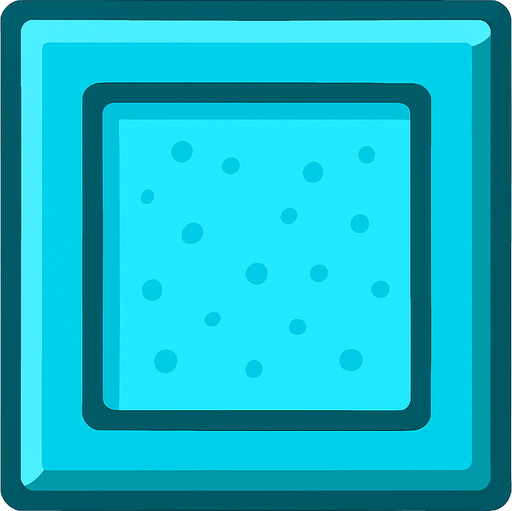 Cyan Block.
In-Game asset.  2d.  High contrast.  No shadows