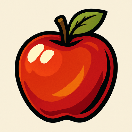 Apple.
In-Game asset.  2d.  High contrast.  No shadows