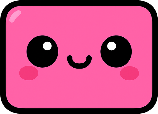 pink cute rec
tangle kawaii.
In-Game asset.  2d.  High contrast.  No shadows