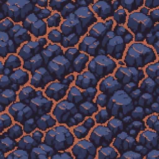 Un suelo de una cueva pixelart visto desde arriba, por lo que cubre toda la pantalla.
In-Game asset.  High contrast.  No shadows
