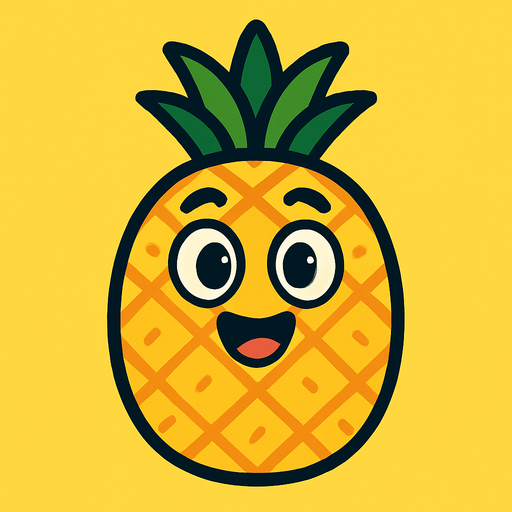 piña animada.
In-Game asset.  2d.  High contrast.  No shadows