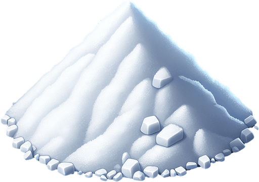 pile of sugar. Single Game Texture. In-Game asset. 2d. Blank background. High contrast. No shadows.