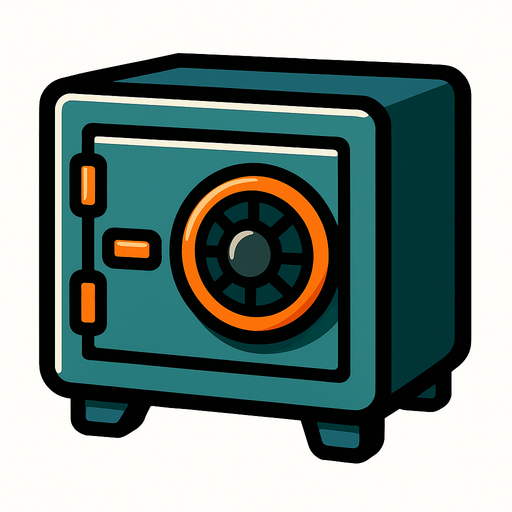banka kasası küçük.
In-Game asset.  2d.  High contrast.  No shadows