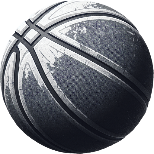 Basketball.
Single Game Texture. In-Game asset. 2d. Blank background. High contrast. No shadows.