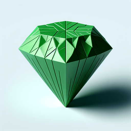 green 3d diamond.
In-Game asset. 3d. Blank background. High contrast. No shadows.