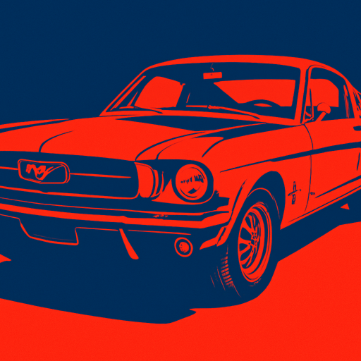 Ford mustang.
High contrast.  No shadows