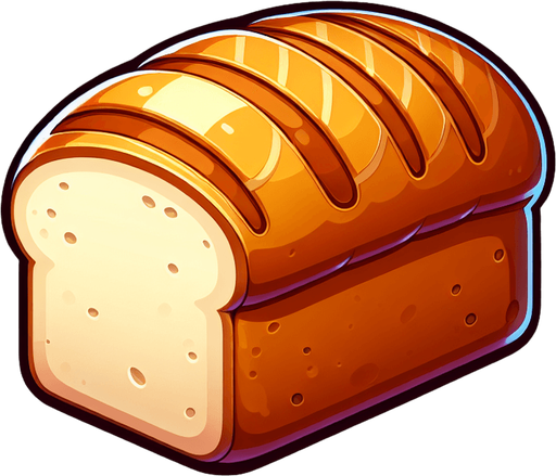 bread,cartoon,2d,blank background.
Single Game Texture.  In-Game asset.  2d.  Blank background.  High contrast.  No shadows