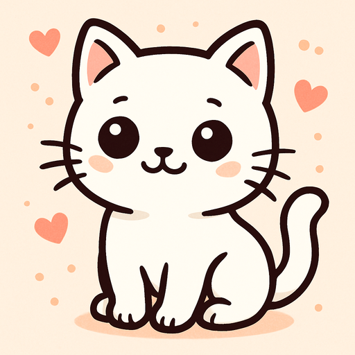 Cat backgraund sweet white.
In-Game asset.  2d.  High contrast.  No shadows