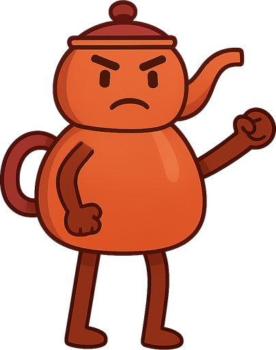 çaydanlık adam. No background. Transparent background. Blank background. No shadows. 2d. In-Game asset. flat