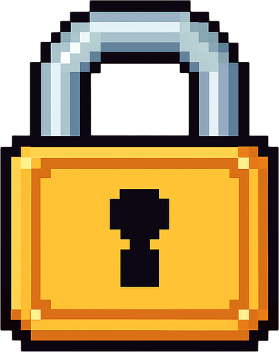 lock pixel art.
In-Game asset.  2d.  High contrast.  No shadows