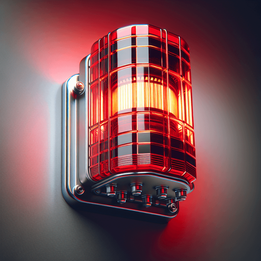 red flashing police alarm device asset from profile view