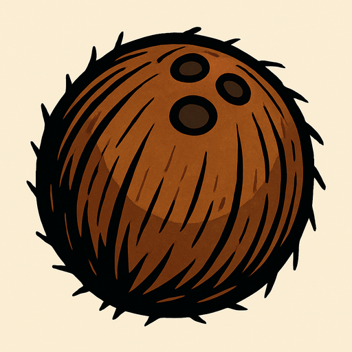 Un coco.
In-Game asset.  2d.  High contrast.  No shadows