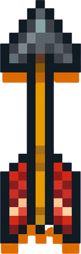 Flecha de arco vista desde arriba, pixel cartoon..
In-Game asset.  2d.  High contrast.  No shadows