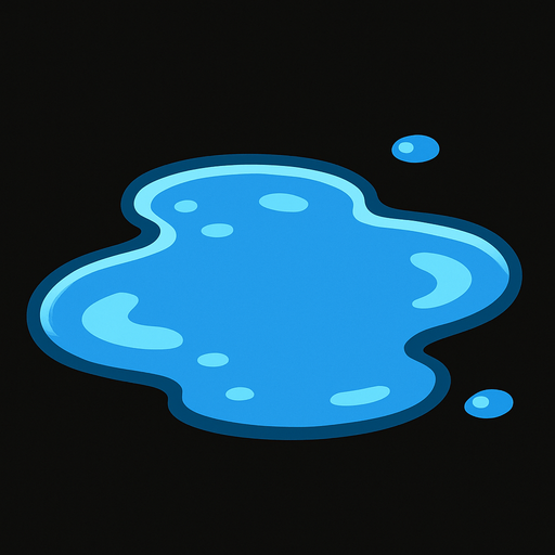 Water puddle.
In-Game asset.  2d.  High contrast.  No shadows