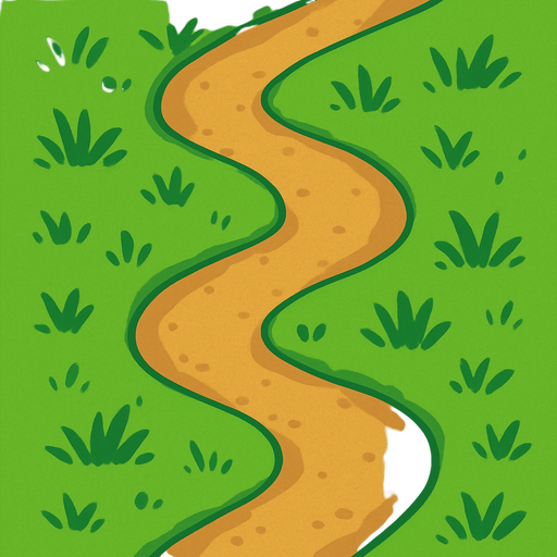 grass road.
In-Game asset.  2d.  High contrast.  No shadows