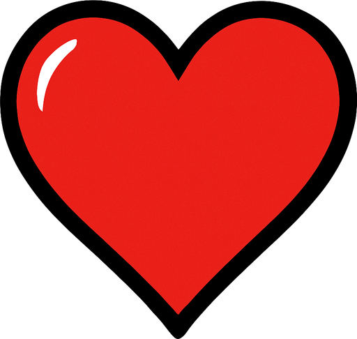 Un corazon rojo.
In-Game asset.  2d.  High contrast.  No shadows