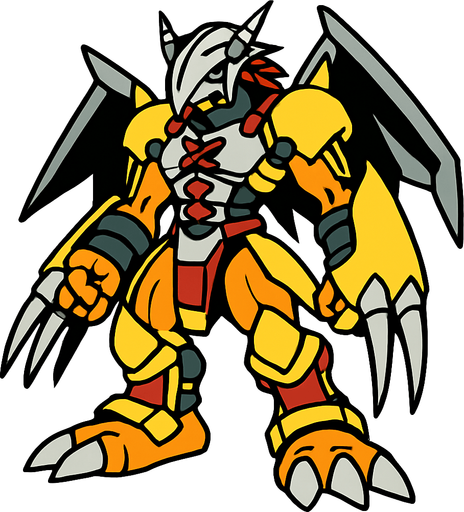 Wargreymon.
In-Game asset.  2d.  High contrast.  No shadows