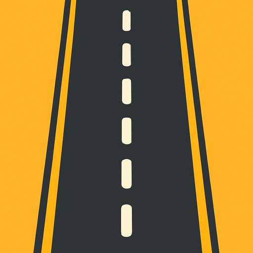 Make a road.
In-Game asset.  2d.  High contrast.  No shadows