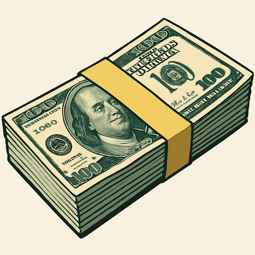 realystick money.
In-Game asset.  2d.  High contrast.  No shadows