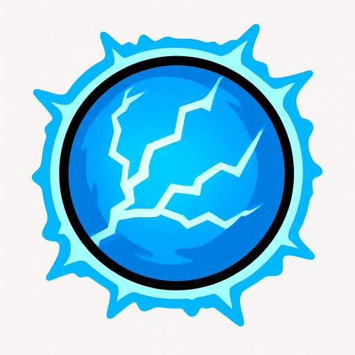 Electro ball.
In-Game asset.  2d.  High contrast.  No shadows