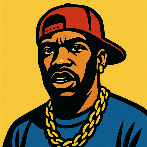 dünyaca ünlü zenci rapçi.
In-Game asset.  2d.  High contrast.  No shadows