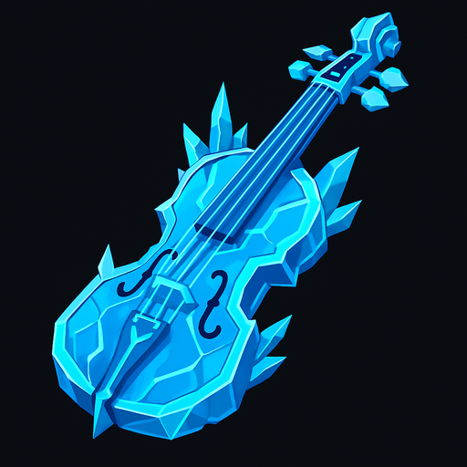 Violin de hielo futurista evolucionado.
In-Game asset.  2d.  High contrast.  No shadows
