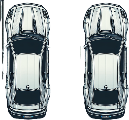 top down look on white civillian car no background vertical.
Single Game Texture.  In-Game asset.  2d.  Blank background.  High contrast.  No shadows