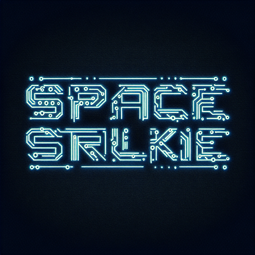 Simple "SPACE STRIKE ONE" text..
Electronic style. no background