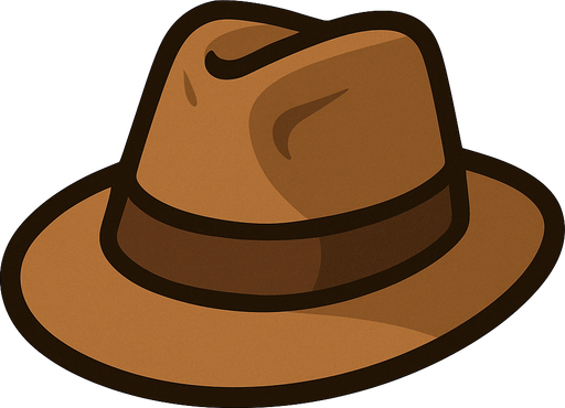 Brown hat.
In-Game asset.  2d.  High contrast.  No shadows