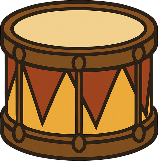 Drum in professor Layton game style.
In-Game asset.  2d.  High contrast.  No shadows