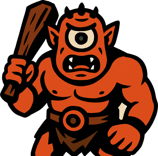 tek gözlü dev.
In-Game asset.  2d.  High contrast.  No shadows