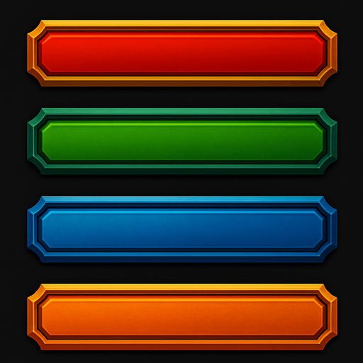 back of Health bars. HD colors. different colors.
In-Game asset.  2d.  High contrast.  No shadows