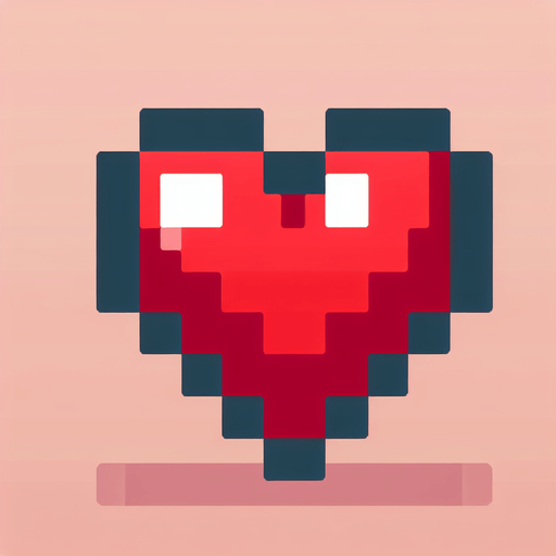 сердце.
Single Game Texture. In-Game asset. 2d. Blank background. High contrast. No shadows.