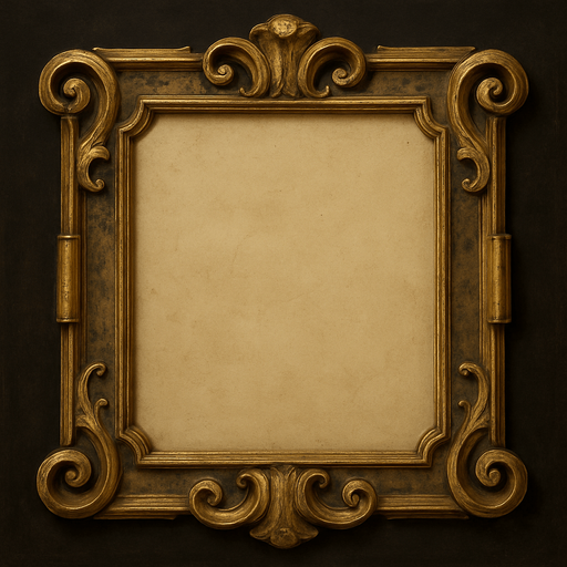 Historical frame with beige interior.