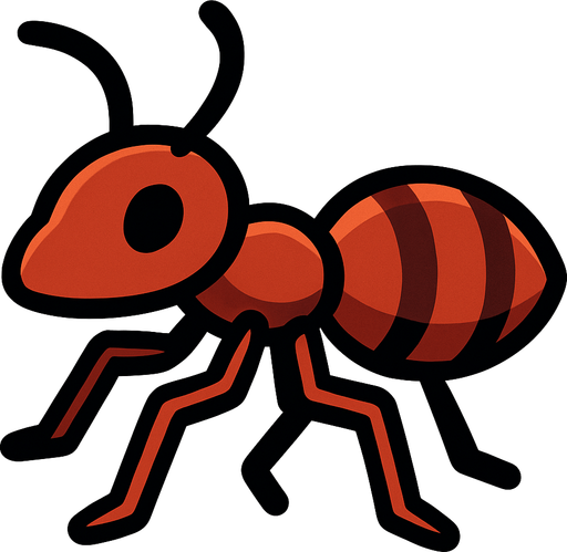 hormiga.
In-Game asset.  2d.  High contrast.  No shadows