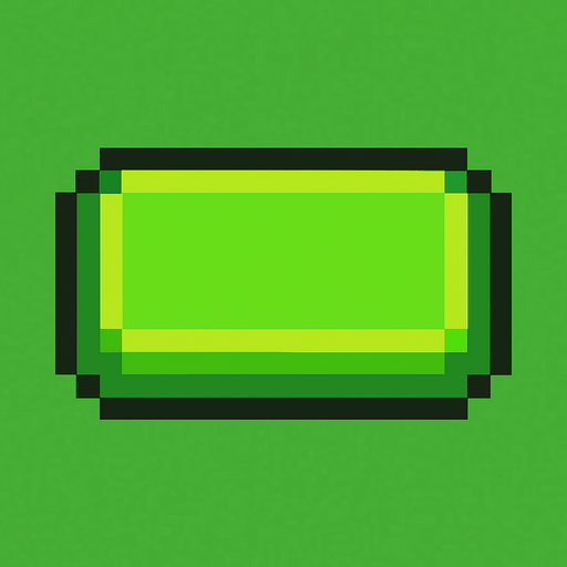 Button blank lime 2d pixilated topdown.
In-Game asset.  2d.  High contrast.  No shadows