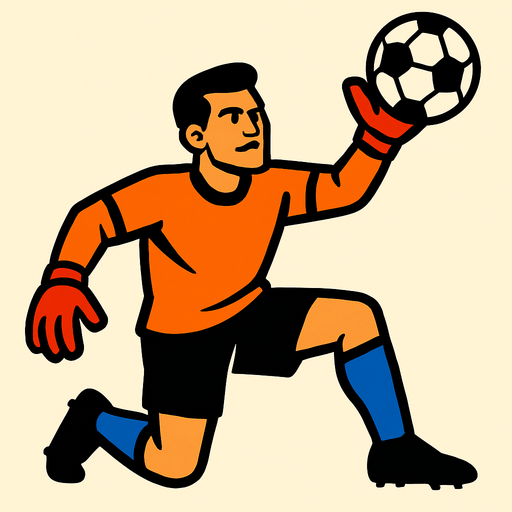 goalkeeper.
In-Game asset.  2d.  High contrast.  No shadows
